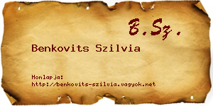 Benkovits Szilvia névjegykártya