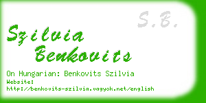 szilvia benkovits business card